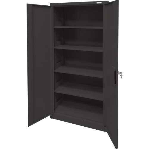Storage Cabinet, Steel, 4 Shelves, 78" H x 36" W x 24" D, Black Duraquip Inc