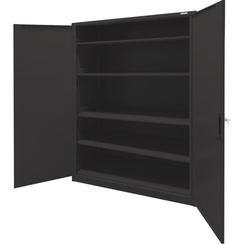 Storage Cabinet, Steel, 4 Shelves, 78" H x 48" W x 24" D, Black Duraquip Inc