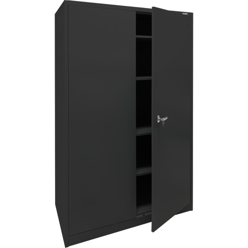 Storage Cabinet, Steel, 4 Shelves, 78" H x 48" W x 24" D, Black Duraquip Inc