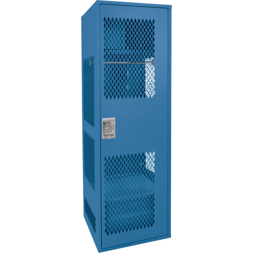 Casier pour &eacute;quipement avec porte, Acier, 24" la x 18" p x 72" h, Bleu fonc&eacute; Duraquip Inc
