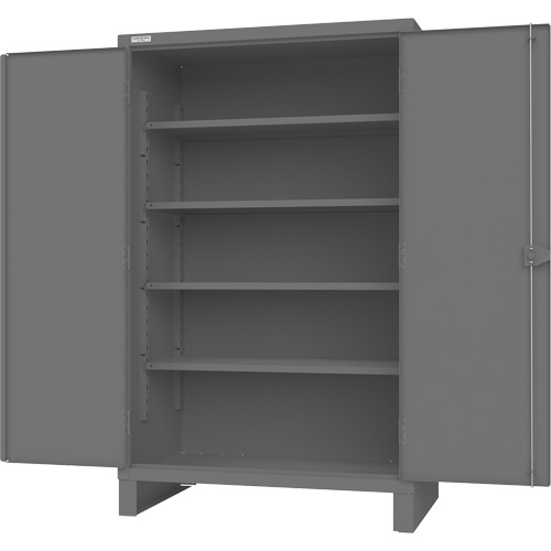 Cabinet with Recessed Pegboard Doors, Steel, 4 Shelves, 78" H x 48" W x 30" D, Grey Duraquip Inc
