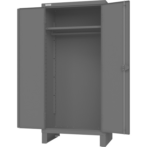 Armoire avec barre de suspension et portes encastr&eacute;es standards , Acier, 78" h x 36" la x 24" P, Gris Duraquip Inc