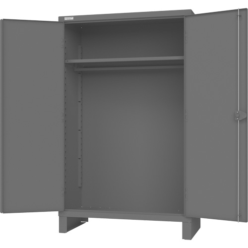 Armoire avec barre de suspension et portes encastr&eacute;es standards, Acier, 78" h x 48" la x 24" P, Gris Duraquip Inc