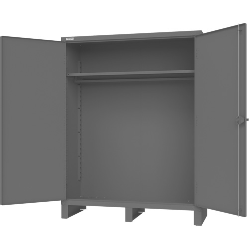 Armoire avec barre de suspension et portes encastr&eacute;es standards, Acier, 78" h x 60" la x 24" P, Gris Duraquip Inc