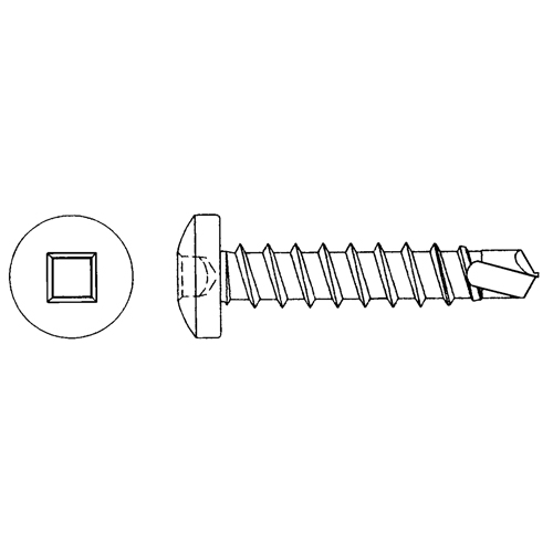 Self Drill Screw Pan, #6 x 3/8" L, Zinc Plated Duraquip Inc