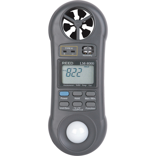 Thermo-Anemometer with ISO Certificate, Not Data Logging, 0.2 - 30.0 m/sec Air Velocity Range Duraquip Inc