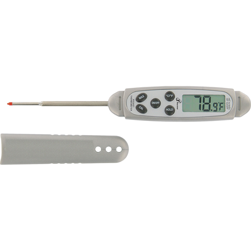 Waterproof Stem Thermometer, Contact, Digital, -40.0-450.0°F (-40.0-230.0°C) Duraquip Inc