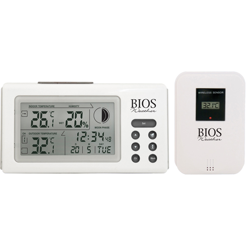 Indoor/Outdoor Thermometers With Clock, Contact, Digital, 32 to 122°F (0 to 50°C) Duraquip Inc
