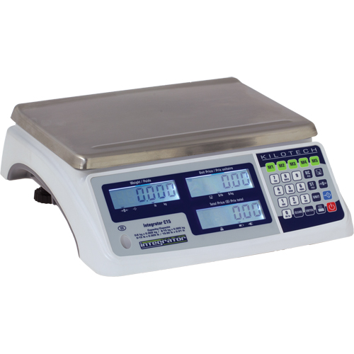 Balance &agrave; calcul de prix Integrator C15, Capacit&eacute; 30 lb / 15 kg, Graduations 0,005 lb / 0,002 kg Duraquip Inc