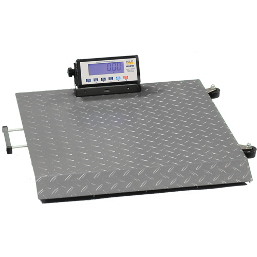 Mobile Platform Scale, 660 lbs. / 300 kg Capacity, 30" L x 30" W Duraquip Inc