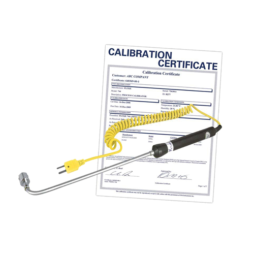 Sonde thermocouple de surface &agrave; angle droit avec certificat de calibration, 500 °C (932°F) Temp. max. Duraquip Inc