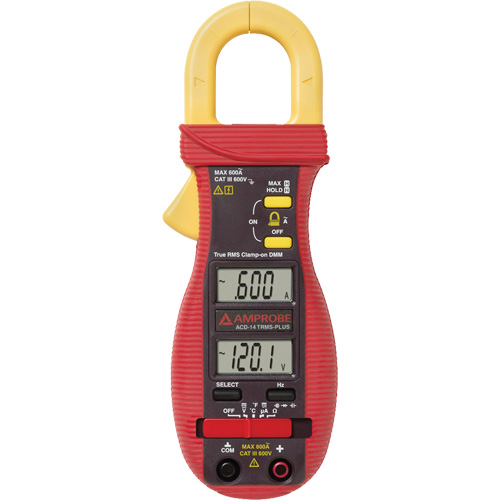 ACD-14-PLUS Clamp-On Multimeter with Dual Display, AC/DC Voltage, AC Current Duraquip Inc