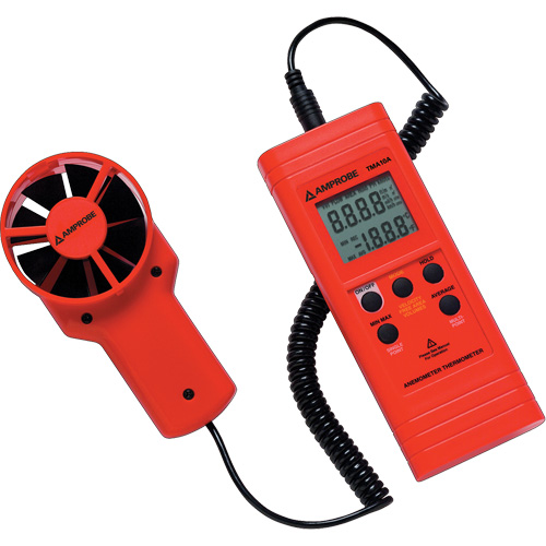 TMA10A Anemometer Thermometer, Not Data Logging, 0.4 - 25 m/sec Air Velocity Range Duraquip Inc