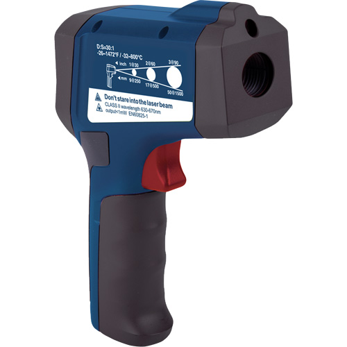 Professional Infrared Thermometer, -26 - 1472° F ( -32 - 800° C ), 30:1, Adjustable Emmissivity Duraquip Inc
