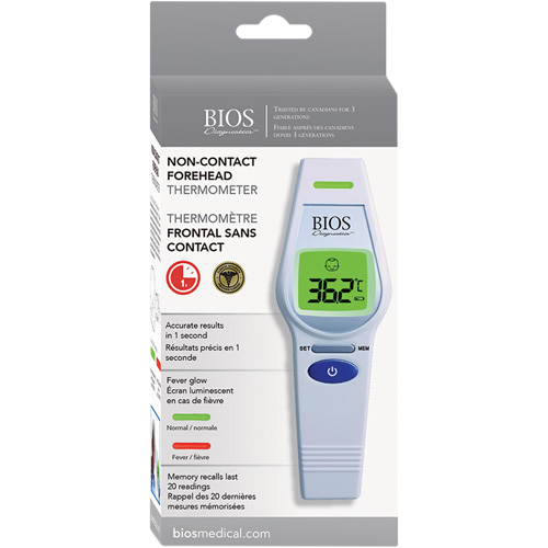 Non-Contact Forehead Thermometer, 0°C - 100.0°C (32.0°F - 212.0°F), Fixed Emmissivity Duraquip Inc
