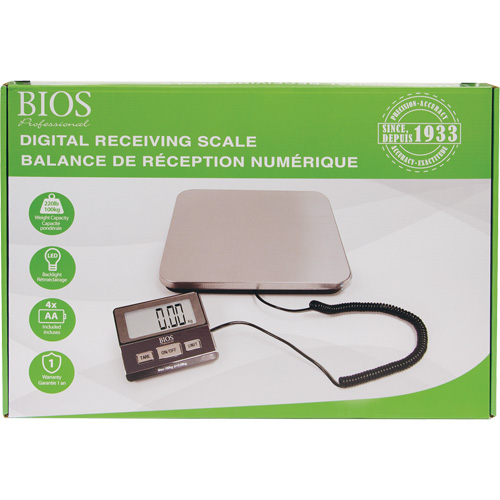 Balance de r&eacute;ception num&eacute;rique, Capacit&eacute; 220 lb, Graduations 1 lb Duraquip Inc