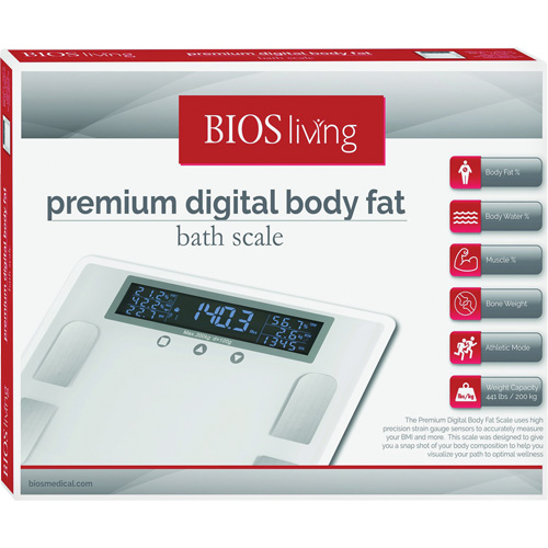 Premium Digital Body Fat Scale, 441 lbs. Cap., 100 g Graduations Duraquip Inc
