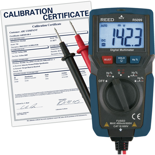 Multim&egrave;tre compact avec mesure de tension sans contact et certificat ISO, Tension c.a./c.c., Courant c.a./c.c. Duraquip Inc