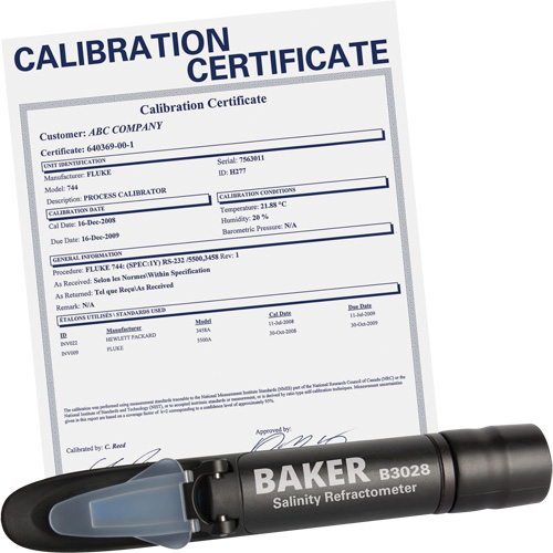 Refractometer with ISO Certificate, Analogue (Sight Glass), Salinity Duraquip Inc