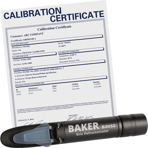 Refractometer with ISO Certificate, Analogue (Sight Glass), Br Duraquip Inc