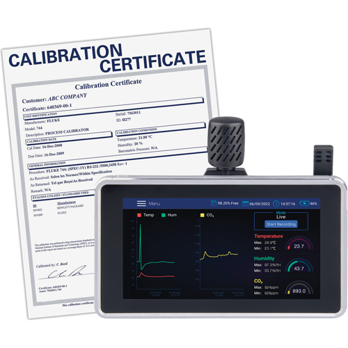 Analyseur de la qualit&eacute; de l'air avec support mural/de bureau et certificat de calibration Duraquip Inc