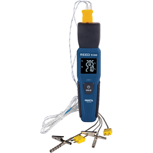 R1640 Smart Series Thermocouple Thermometer with Oven/Freezer Thermocouple Probes, Contact, Digital, 32-122°F (0-50°C) Duraquip Inc