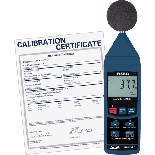 Data Logging Sound Level Meter with ISO Certificate Duraquip Inc