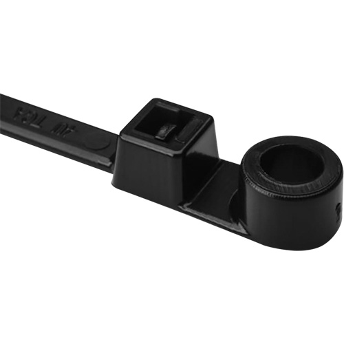 1-Piece Screw Mount Cable Ties, 12-2/5" Long, 50 lbs. Tensile Strength, Black Duraquip Inc