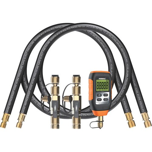 Ensemble d'&eacute;vacuation rapide avec tuyaux, outils de base et vacuom&egrave;tre en micron Duraquip Inc