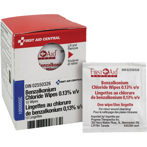 SmartCompliance Refill Benzalkonium Chloride Wipes 0.13% v/v, Towelette, Antiseptic Duraquip Inc