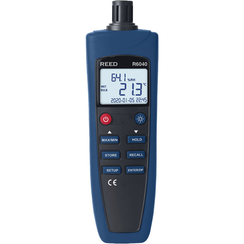 Psychrometer/Thermo-Hygrometer, 0% - 99.9% RH, -4°- 158° F ( -20° - 70° C ) Duraquip Inc