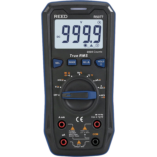 True RMS 1000V Digital Multimeter, AC/DC Voltage, AC/DC Current Duraquip Inc