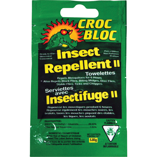 6-hr Insect Repellent , 30% DEET, Towelette, 5.58 g Duraquip Inc
