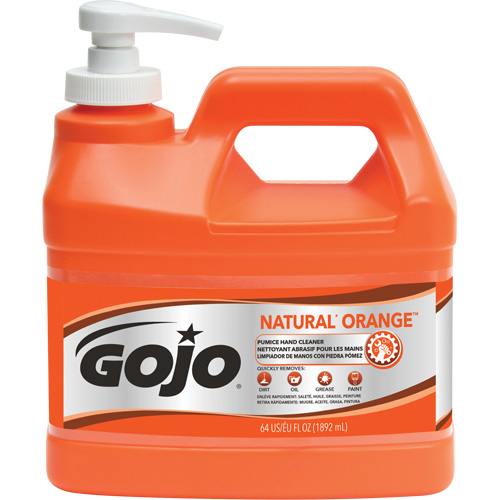 Nettoyant &agrave; mains Natural Orange, Pierre ponce, 1,89 L, Bouteille &agrave; pompe, Agrumes/Orange Duraquip Inc