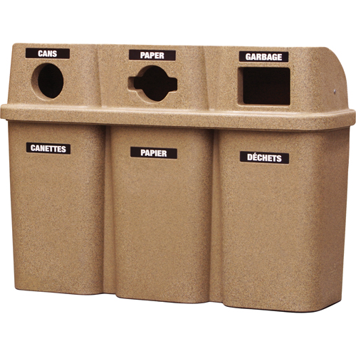 Recycling Containers Bullseye, Curbside, Plastic, 3 x 22 US Gal. Duraquip Inc
