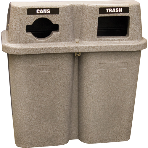 Recycling Containers Bullseye, Curbside, Plastic, 2 x 22 US gal. Duraquip Inc