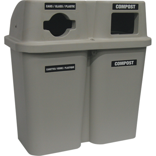 Contenants de recyclage Bullseye, Bord de rue, Plastique, 2 x 22 gal. US Duraquip Inc