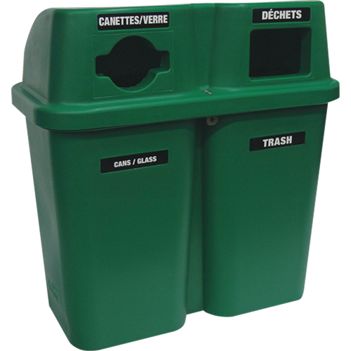 Recycling Containers Bullseye, Curbside, Plastic, 2 x 22 US gal. Duraquip Inc