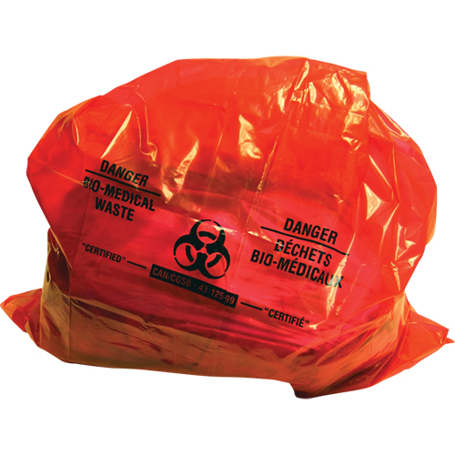 Sure-Guard Bio-Medical Waste Liners, Bio-Hazard, 50" L x 37" W, 2 mil Duraquip Inc
