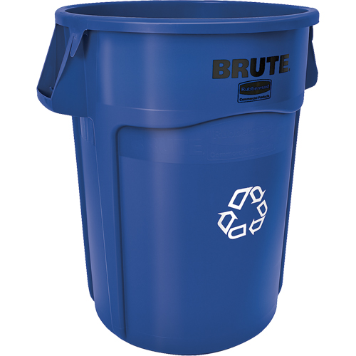 Contenants ronds pour le recyclage BRUTE, Vrac, Plastique, 44 gal. US Duraquip Inc