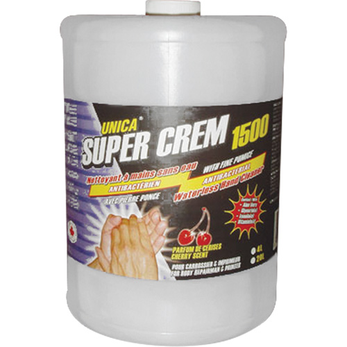 Nettoyant sans eau pour les mains Super 1500, Pierre ponce, 4 L, Cruche, Cerise Duraquip Inc