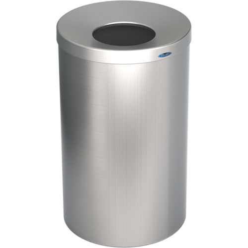 Lobby Waste Receptacle, Stainless Steel, 33 US gal. Duraquip Inc