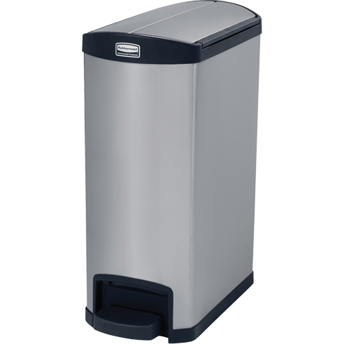 Slim Jim&reg; Waste Container, Stainless Steel, 13 US gal. Capacity Duraquip Inc