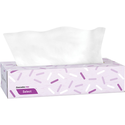 Pro Select Facial Tissue, 2 Ply, 7.3" L x 8.1" W, 100 Sheets/Box Duraquip Inc