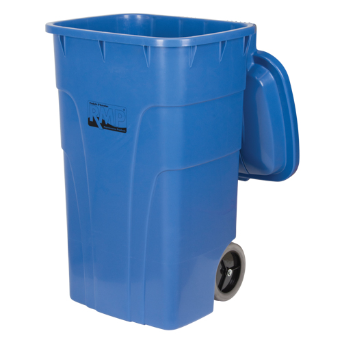 Roll Out Recycling Bin, Curbside, Polyethylene, 65 US gal. Duraquip Inc