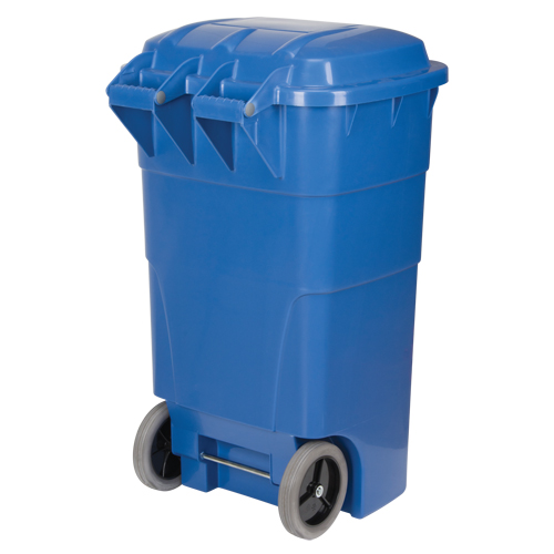Roll Out Recycling Bin, Curbside, Polyethylene, 65 US gal. Duraquip Inc