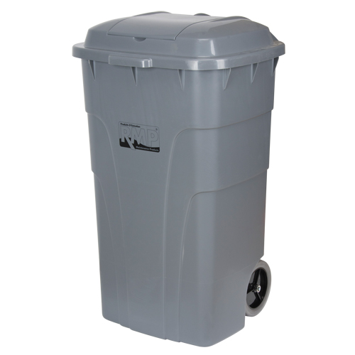 Roll Out Garbage Bin, Polyethylene, 65 US gal. Duraquip Inc