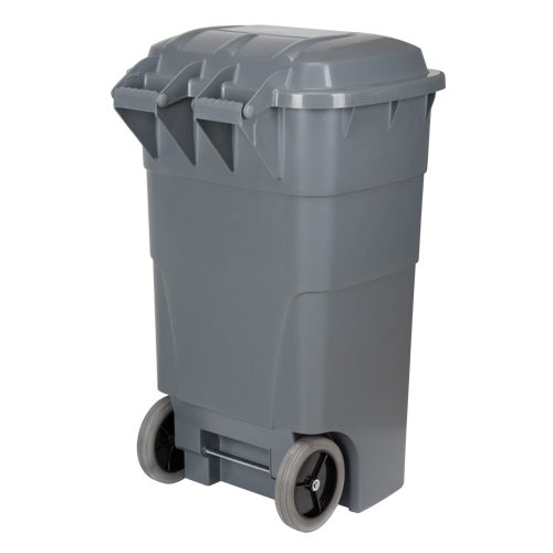 Roll Out Garbage Bin, Polyethylene, 65 US gal. Duraquip Inc