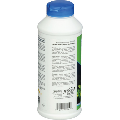 Nettoyant pour les mains biod&eacute;gradable, Poudre, 0,406 lb, Bouteille, Parfum&eacute; Duraquip Inc