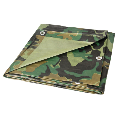 B&acirc;che, Robuste, Camouflage, 6' x 8' x 6 mils Duraquip Inc